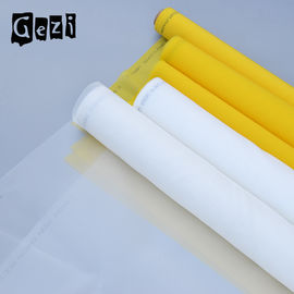 China Malha amarela branca da impressão da tela do poliéster, malha da tela da tela de seda de Weave liso fornecedor