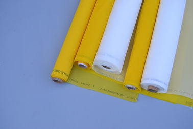 China Da malha material da impressão da tela do monofilamento do poliéster de 100% cor branca/amarelo fornecedor