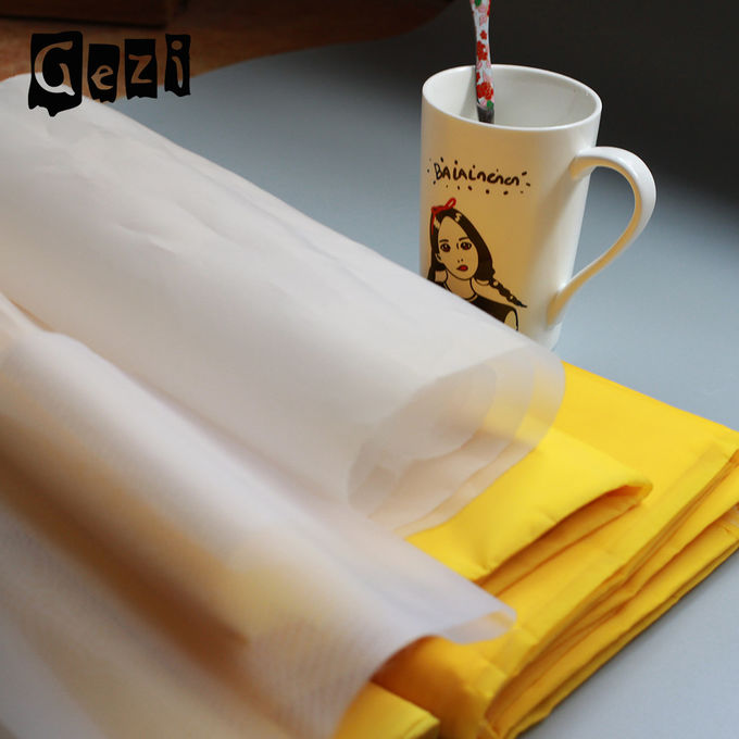 Weave liso amarelo branco da malha da impressão de tela de seda do poliéster da tensão alta