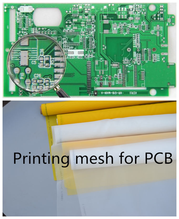 70-72 malha da impressão da tela do poliéster do monofilamento da malha em placas de circuito impresso do PWB
