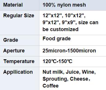 Saco de filtro de nylon do chÃ¡ do leite da porca da malha do produto comestÃ­vel